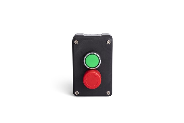 P Series Plastic 2 Holes BDE30 + BDDY + C3BK (NO) + C4BK (NC) +CKY ( LED YEŞİL 100-230V ) Black-Grey Control Box